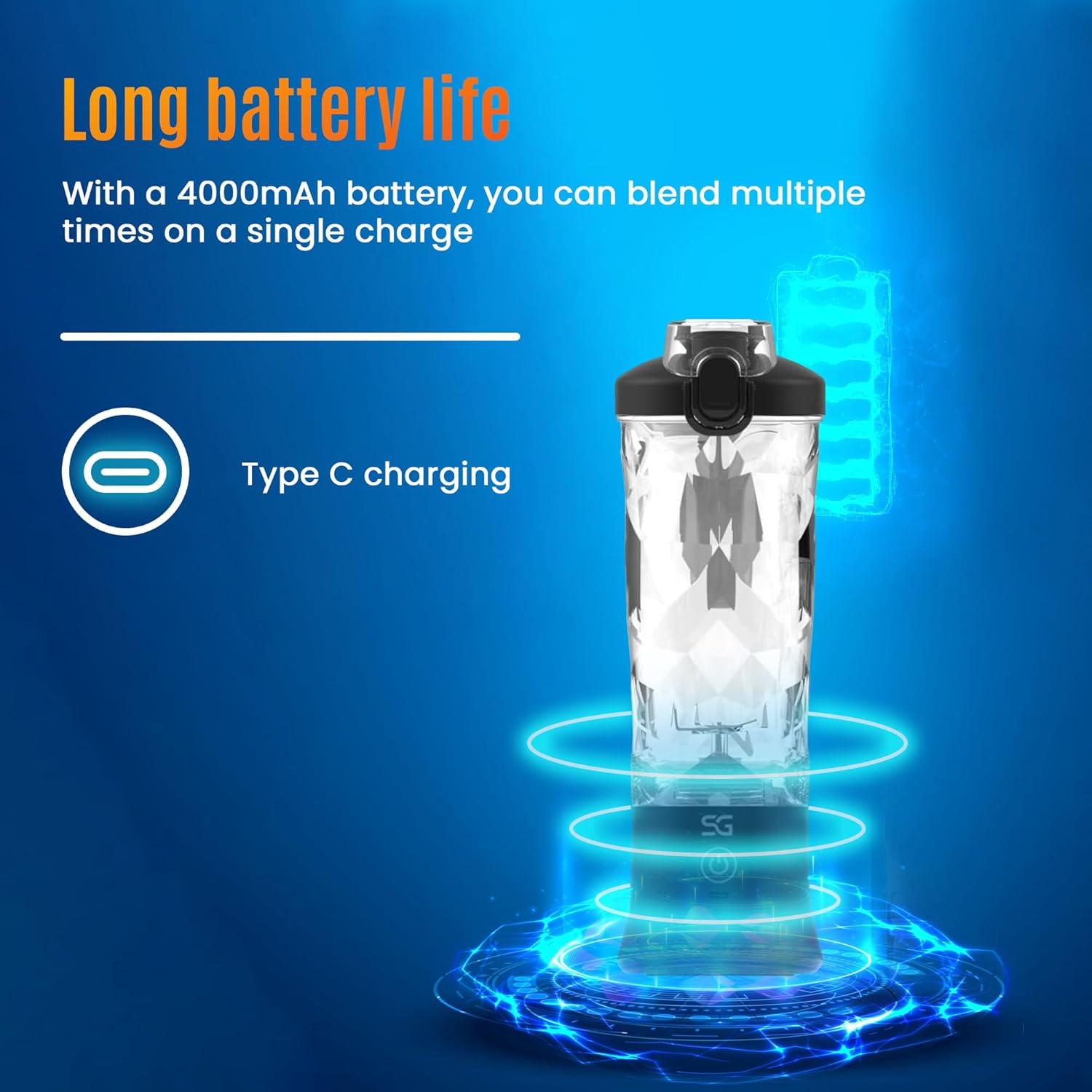 Licuadora Portátil Bienes Estelares 600ml - Motor 240W, Batería 4000mAh