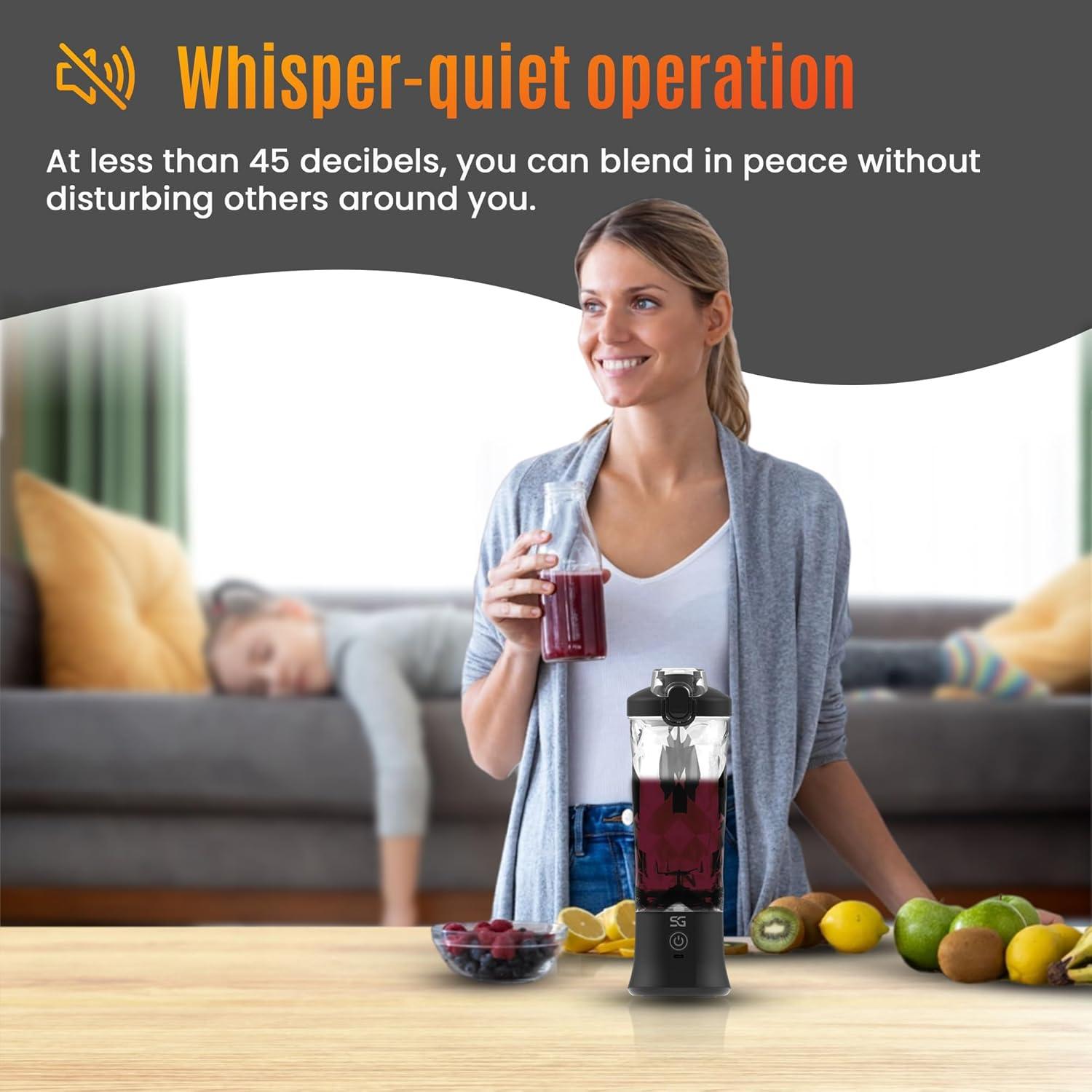 Licuadora Portátil Bienes Estelares 600ml - Motor 240W, Batería 4000mAh