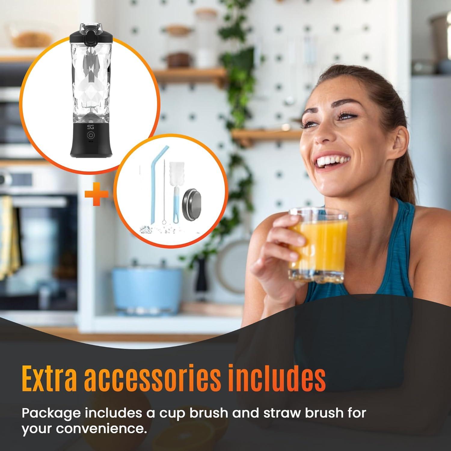 Licuadora Portátil Bienes Estelares 600ml - Motor 240W, Batería 4000mAh