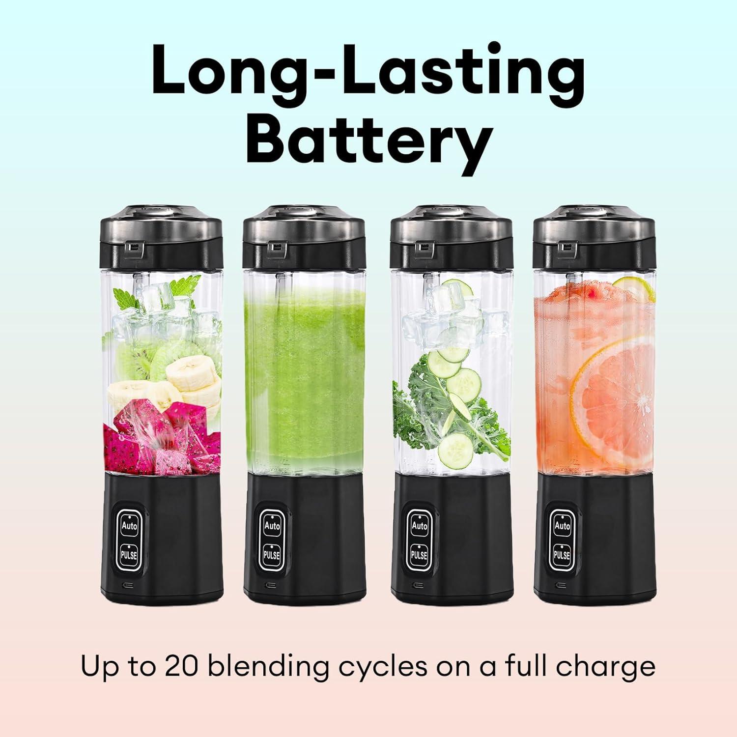 Licuadora Portátil Gugubrond 24oz con Pulso y Batería 6000mAh
