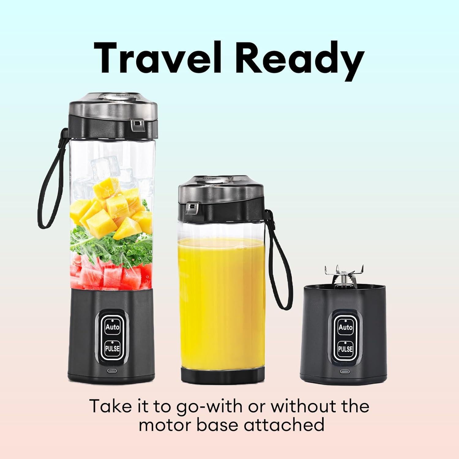 Licuadora Portátil Gugubrond 24oz con Pulso y Batería 6000mAh