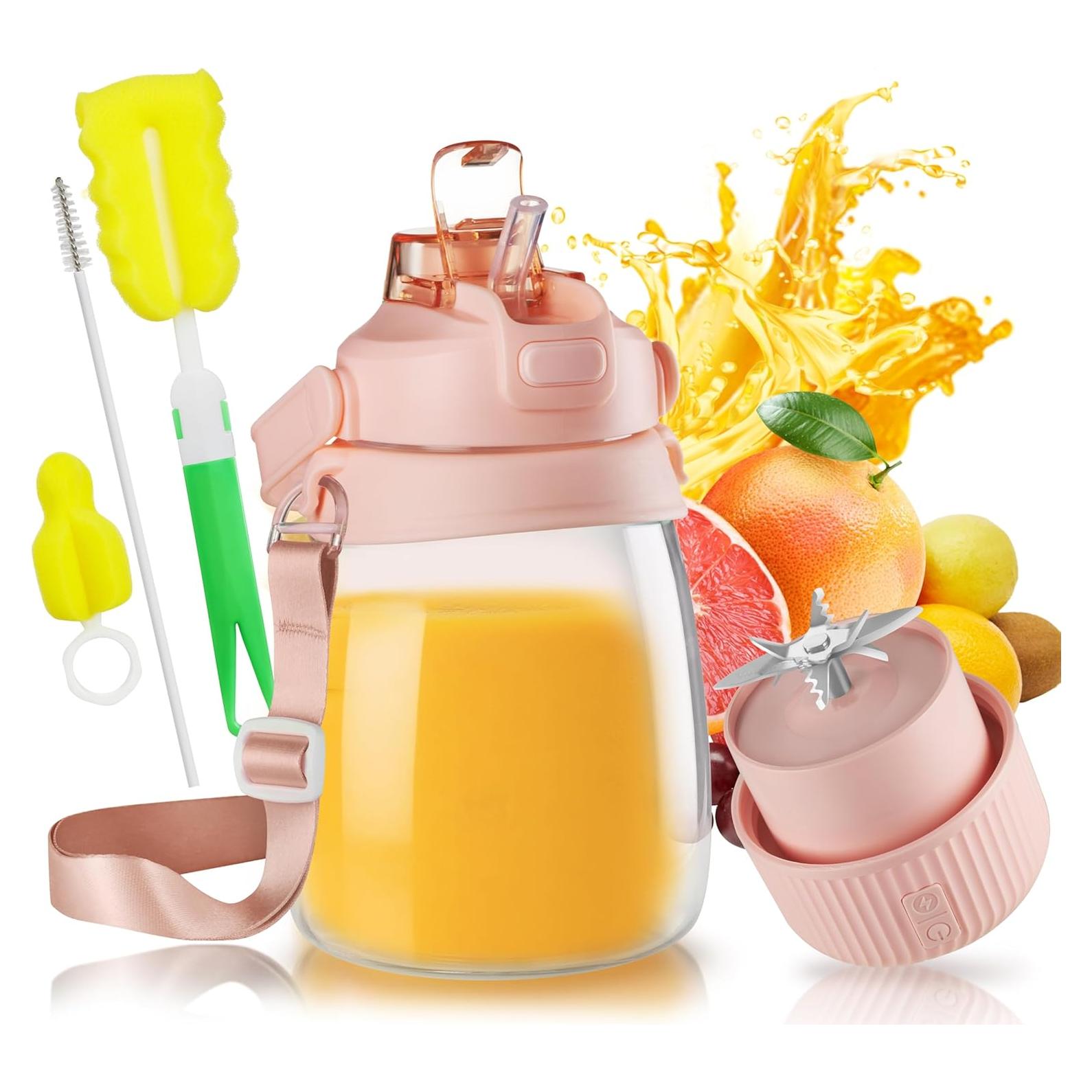 Licuadora Portátil HIFEASTS 1100ml Turbo USB-C Rosa