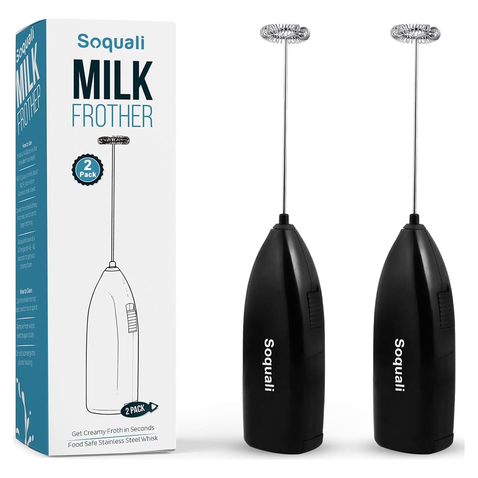 Espumador de Leche Eléctrico Soquali Portátil - 2 Baterías AA