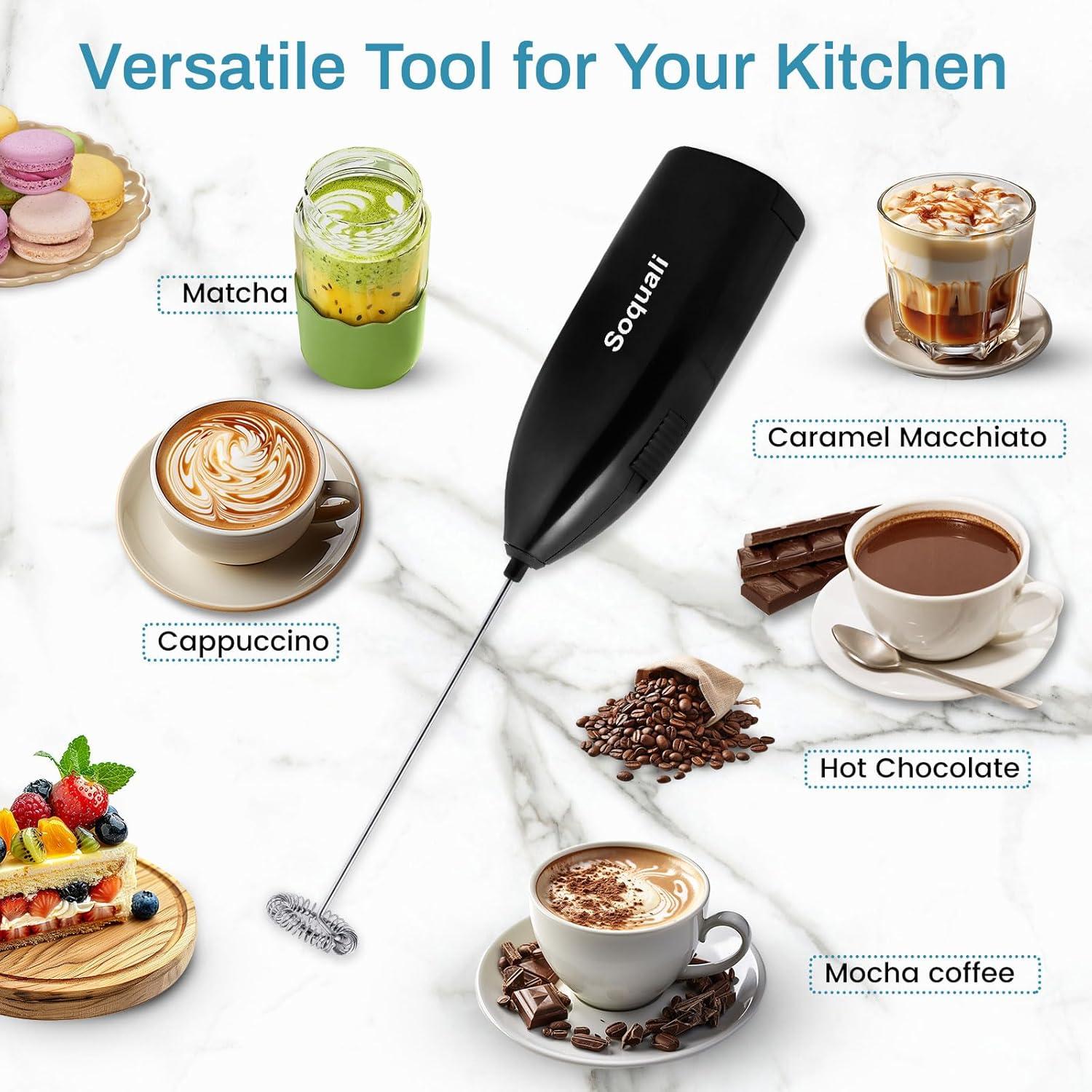 Espumador de Leche Eléctrico Soquali Portátil - 2 Baterías AA