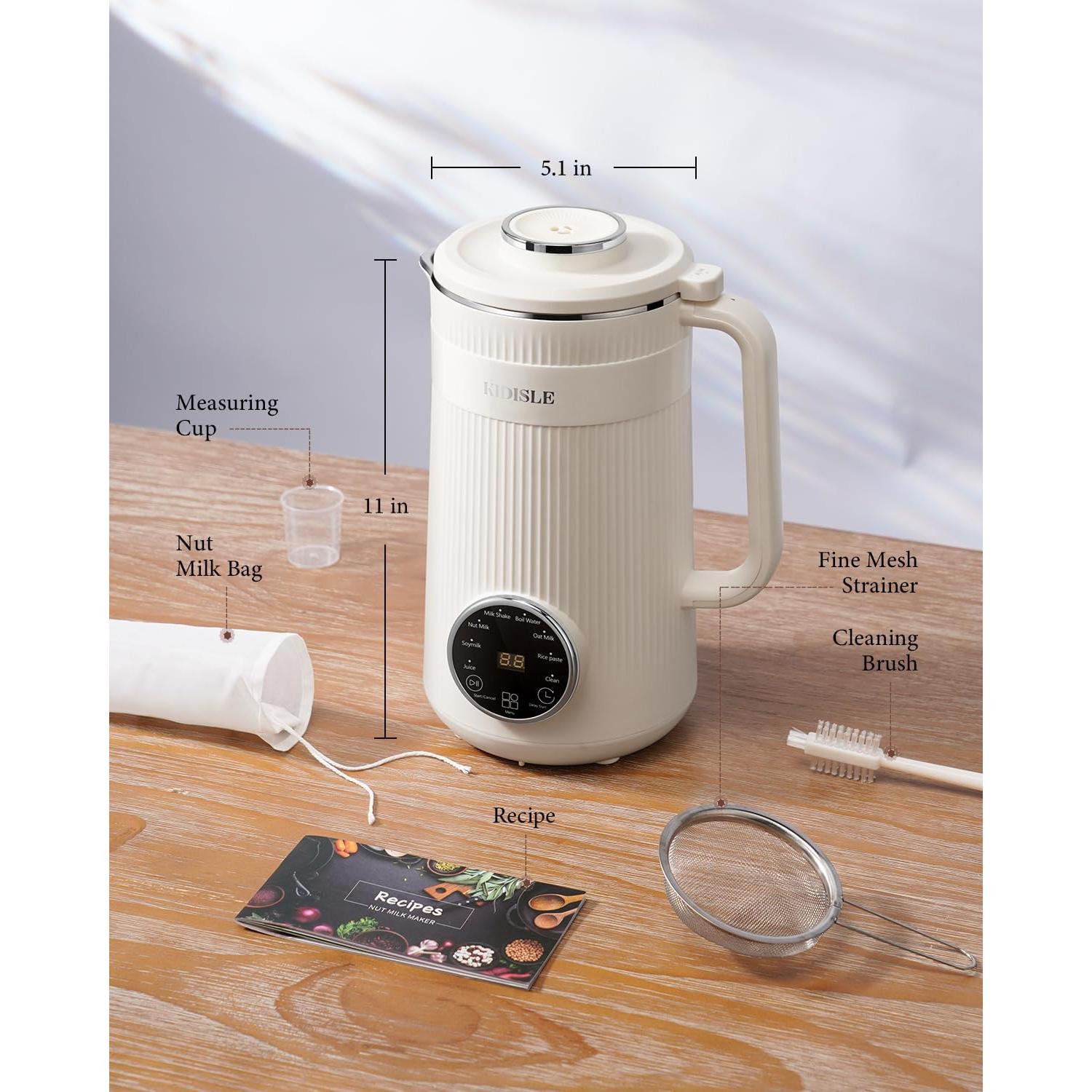 Batidora de Leche de Nueces KIDISLE 8 en 1 32oz Crema