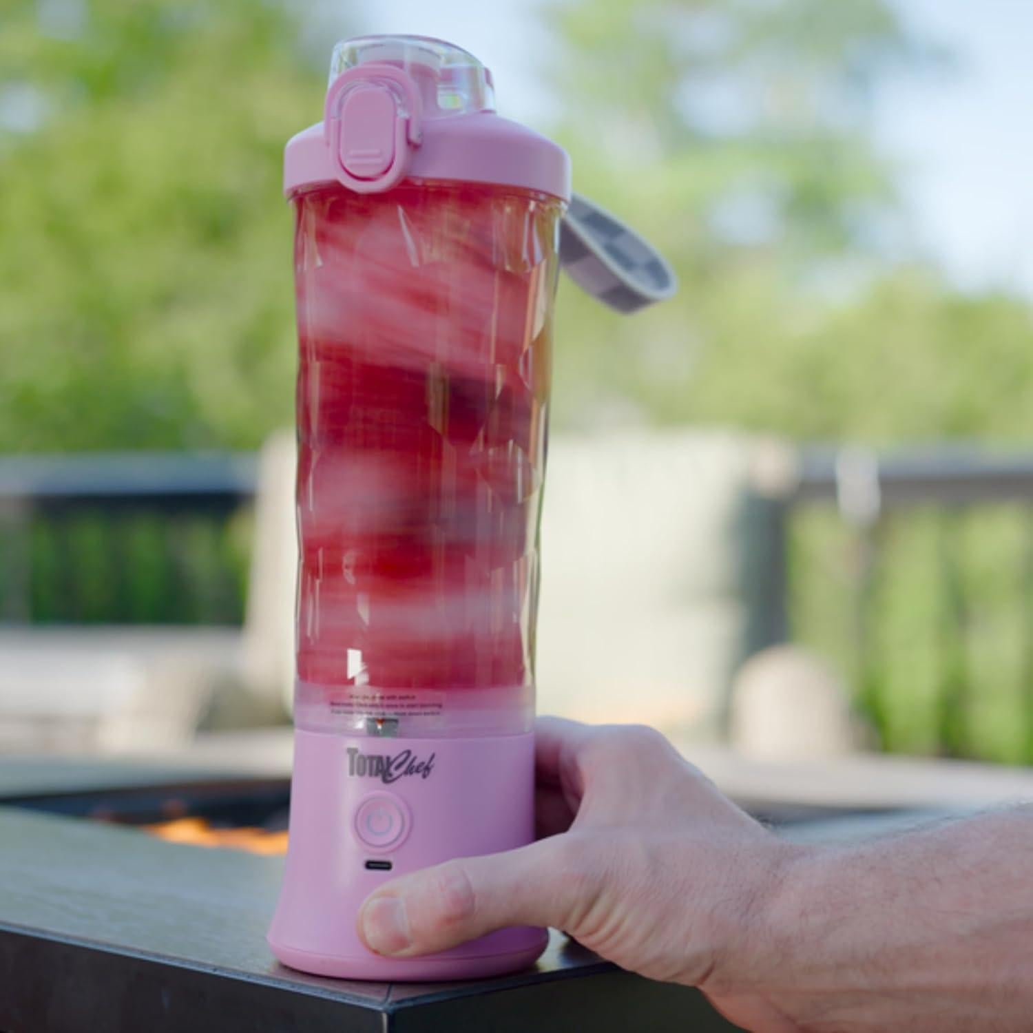 Licuadora Portátil Total Chef 600 mL Recargable USB Rosa