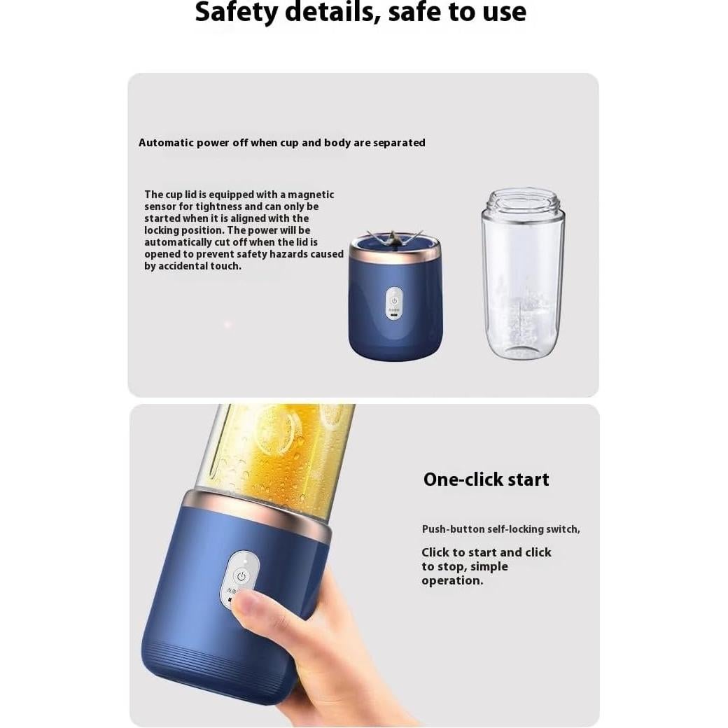 Batidora portátil ZDHFEIRUI 6 cuchillas recargable USB 400ml