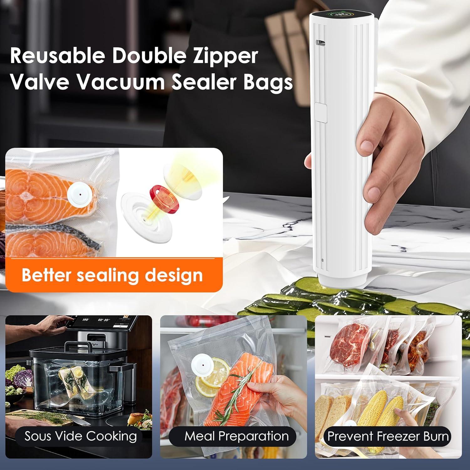 Sellador al vacío Natupo ZKJ01 portátil con 30 bolsas reutilizables