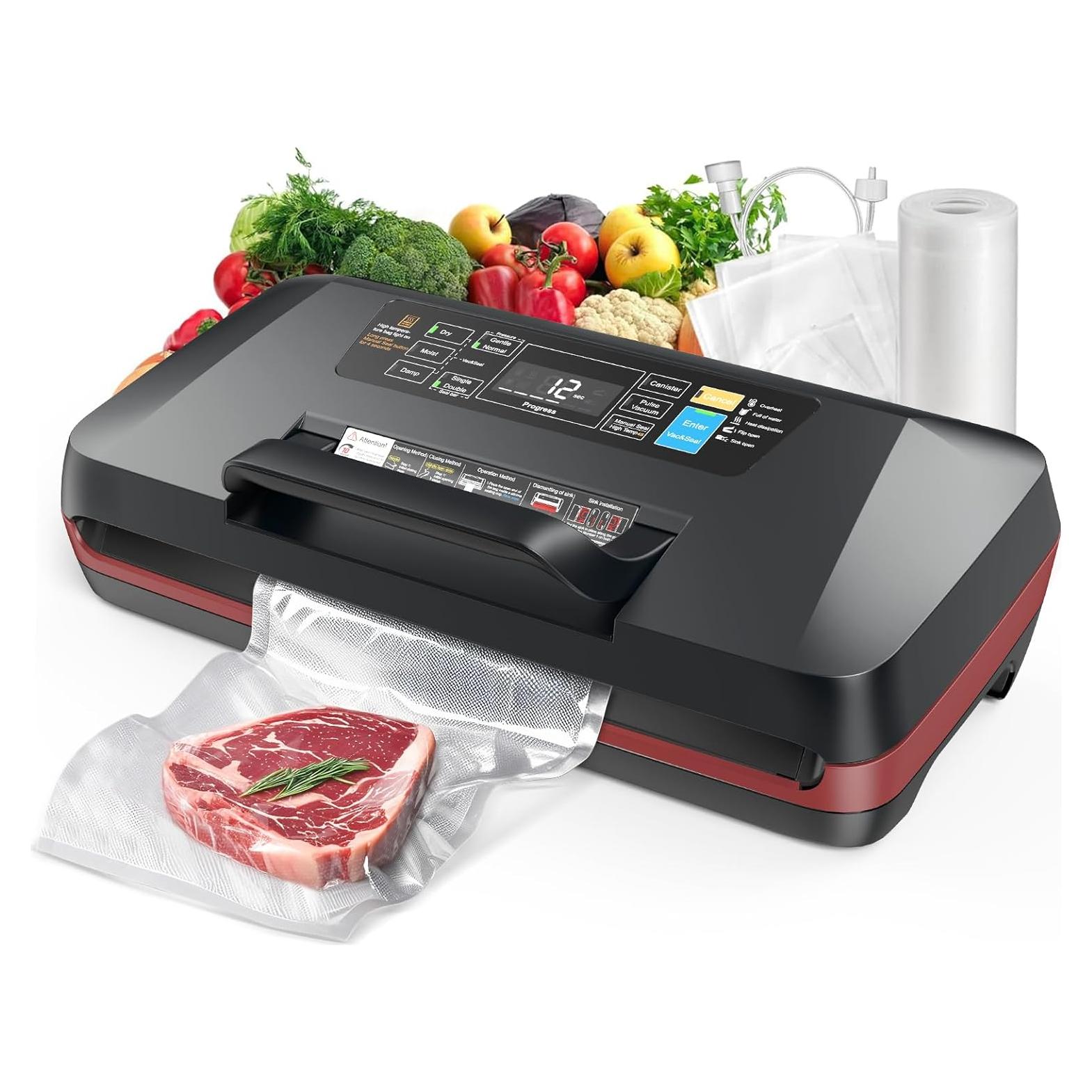 Sellador al vacío automático ROUUO 230W con 10 modos y 12mm