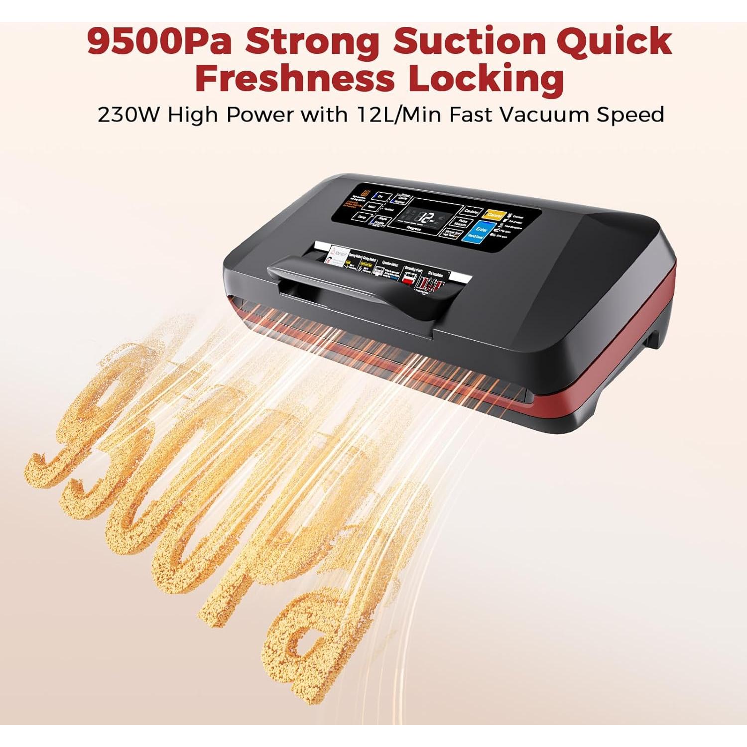 Sellador al vacío automático ROUUO 230W con 10 modos y 12mm