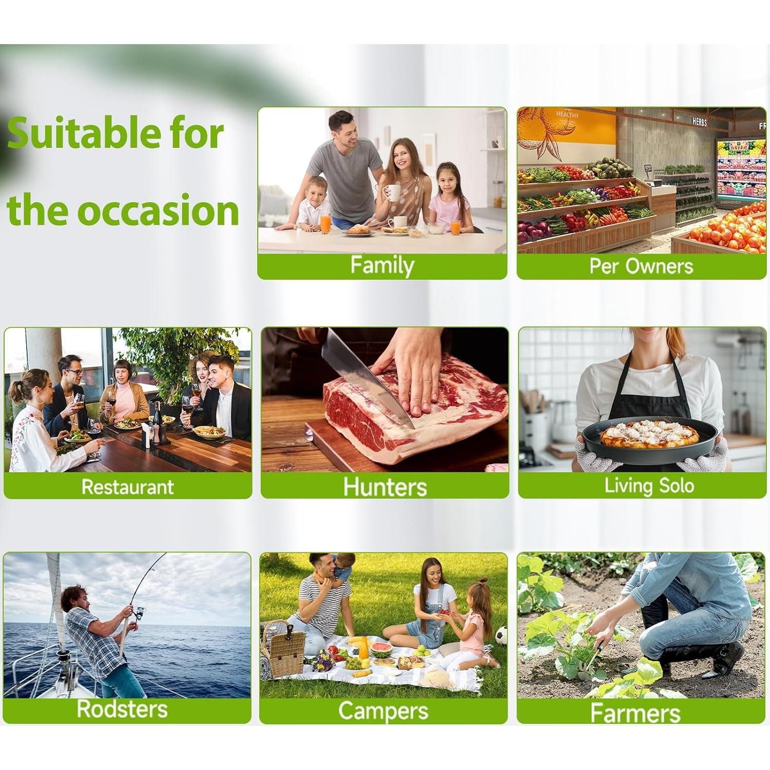 Sellador al Vacío Amz Jet Negro con 30 Bolsas y Pantalla LED