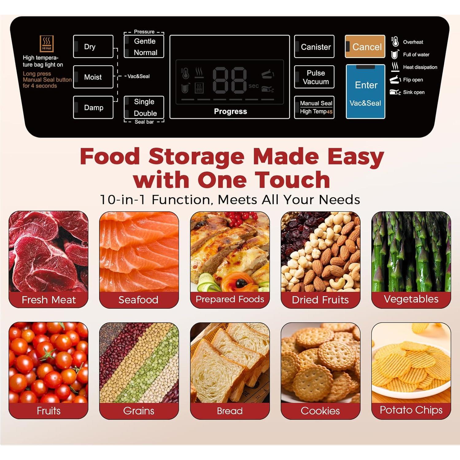 Máquina de Sellado al Vacío ROUUO SV-628 230W Plata Automática
