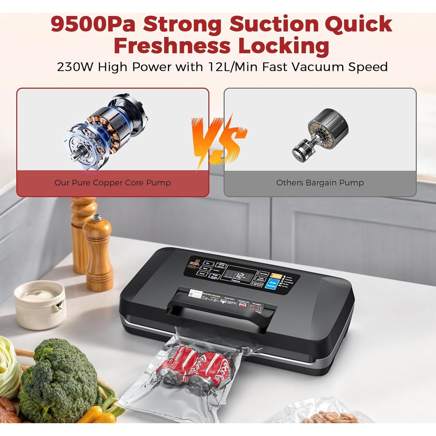 Máquina de Sellado al Vacío ROUUO SV-628 230W Plata Automática