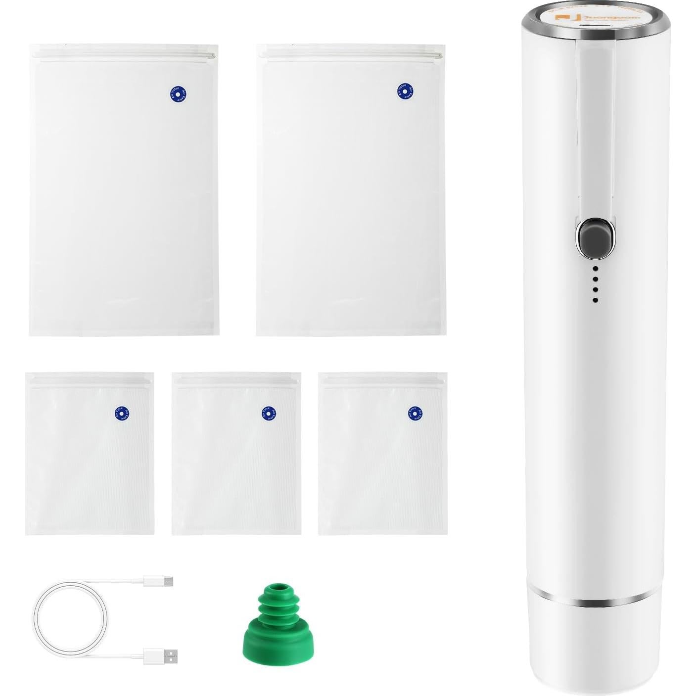Sellador al vacío portátil Joongoom con 5 bolsas y tapón