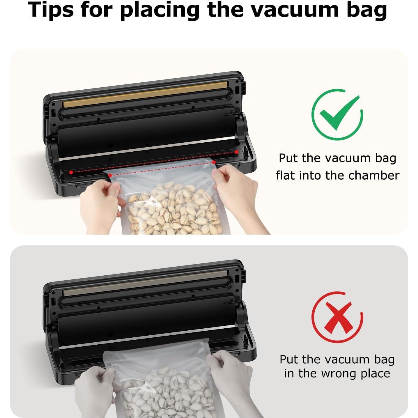 Máquina Selladora al Vacío Bonsenkitchen VS3016, 135W, Negro-Plata