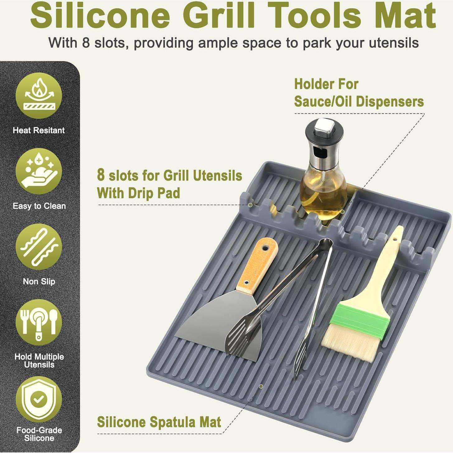 Alfombrilla de Silicona para Parrilla Blackstone 39.9x29.2cm Gris