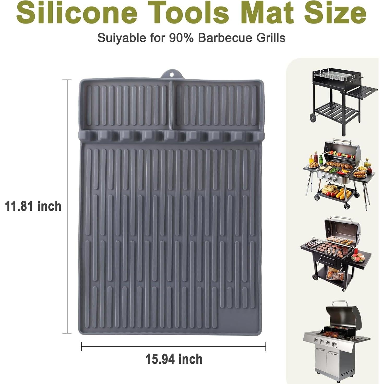 Alfombrilla de Silicona para Parrilla Blackstone 39.9x29.2cm Gris