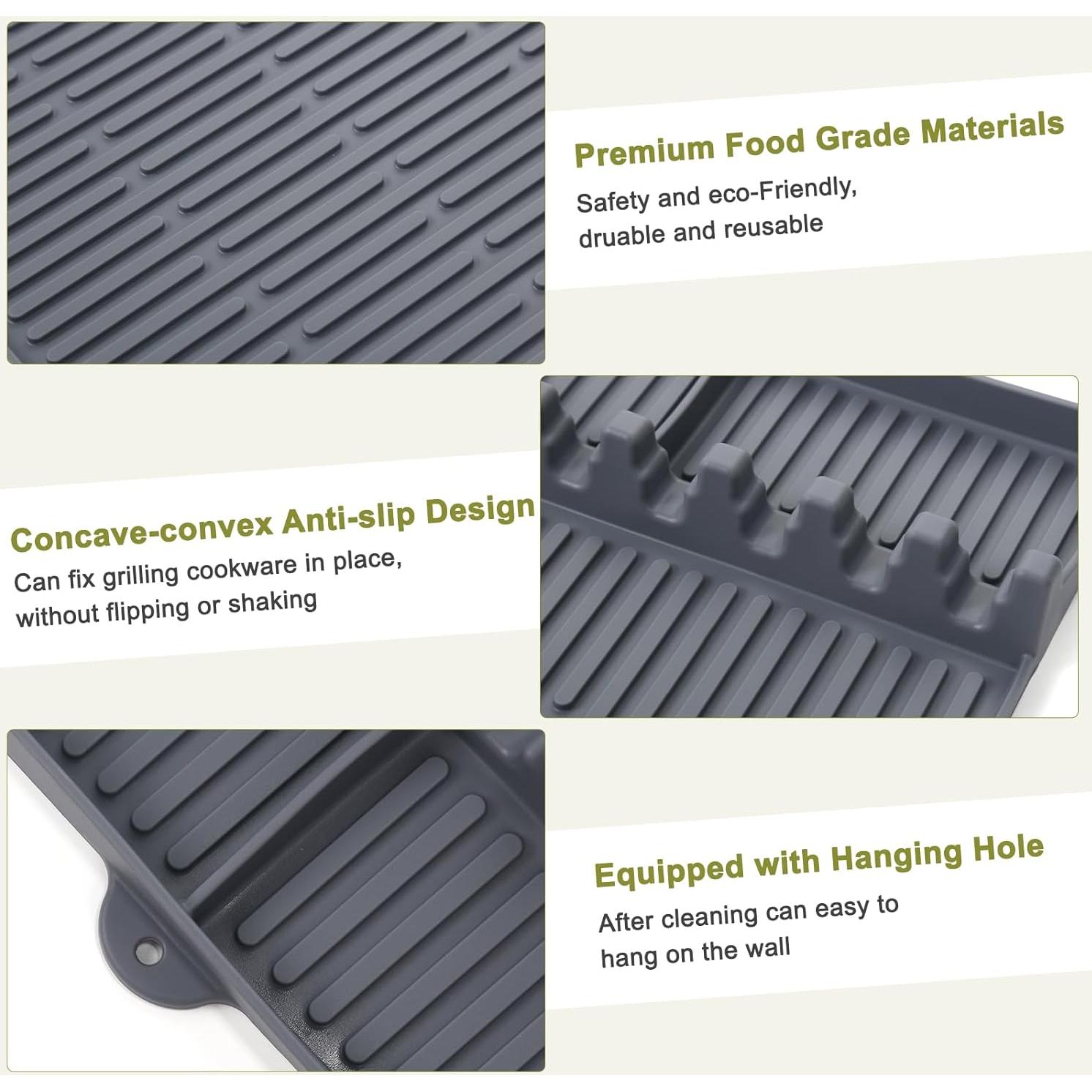 Alfombrilla de Silicona para Parrilla Blackstone 39.9x29.2cm Gris