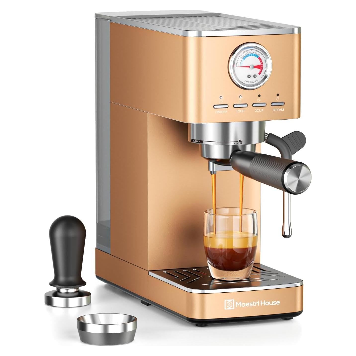 Máquina de Espresso Maestri House 20 Bar Rosa Dorado 1.2L