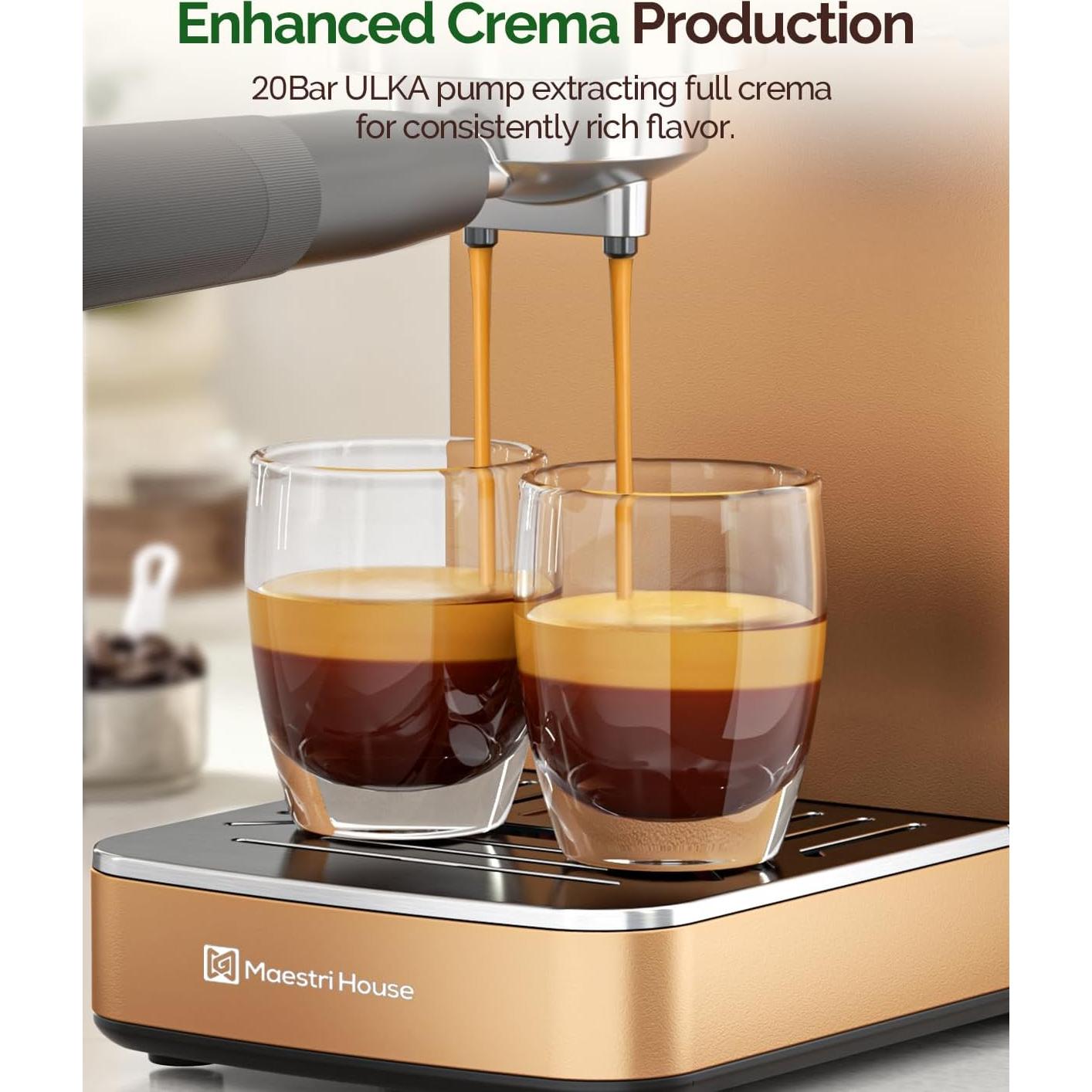 Máquina de Espresso Maestri House 20 Bar Rosa Dorado 1.2L