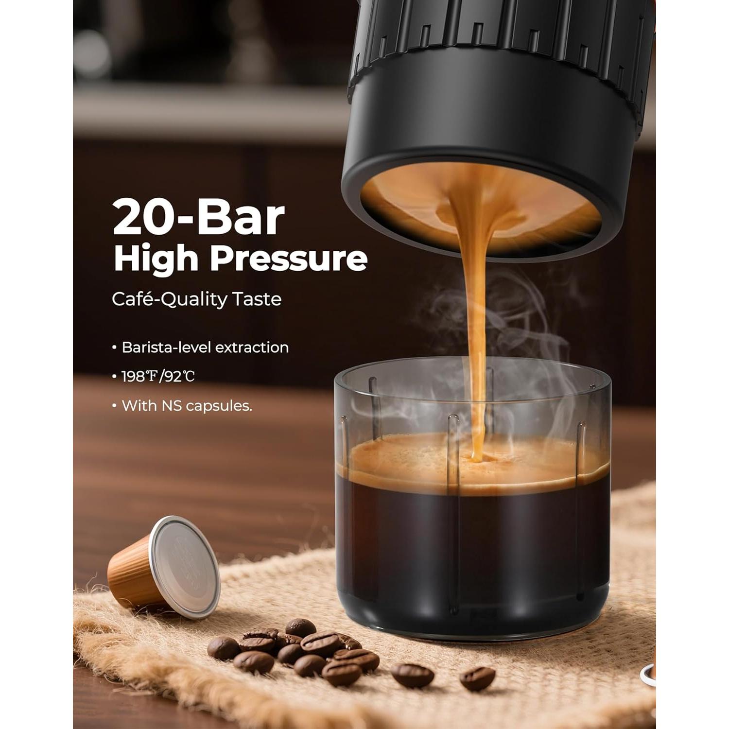 Máquina de café espresso portátil COTGCO Verde 20 Bar USB-C