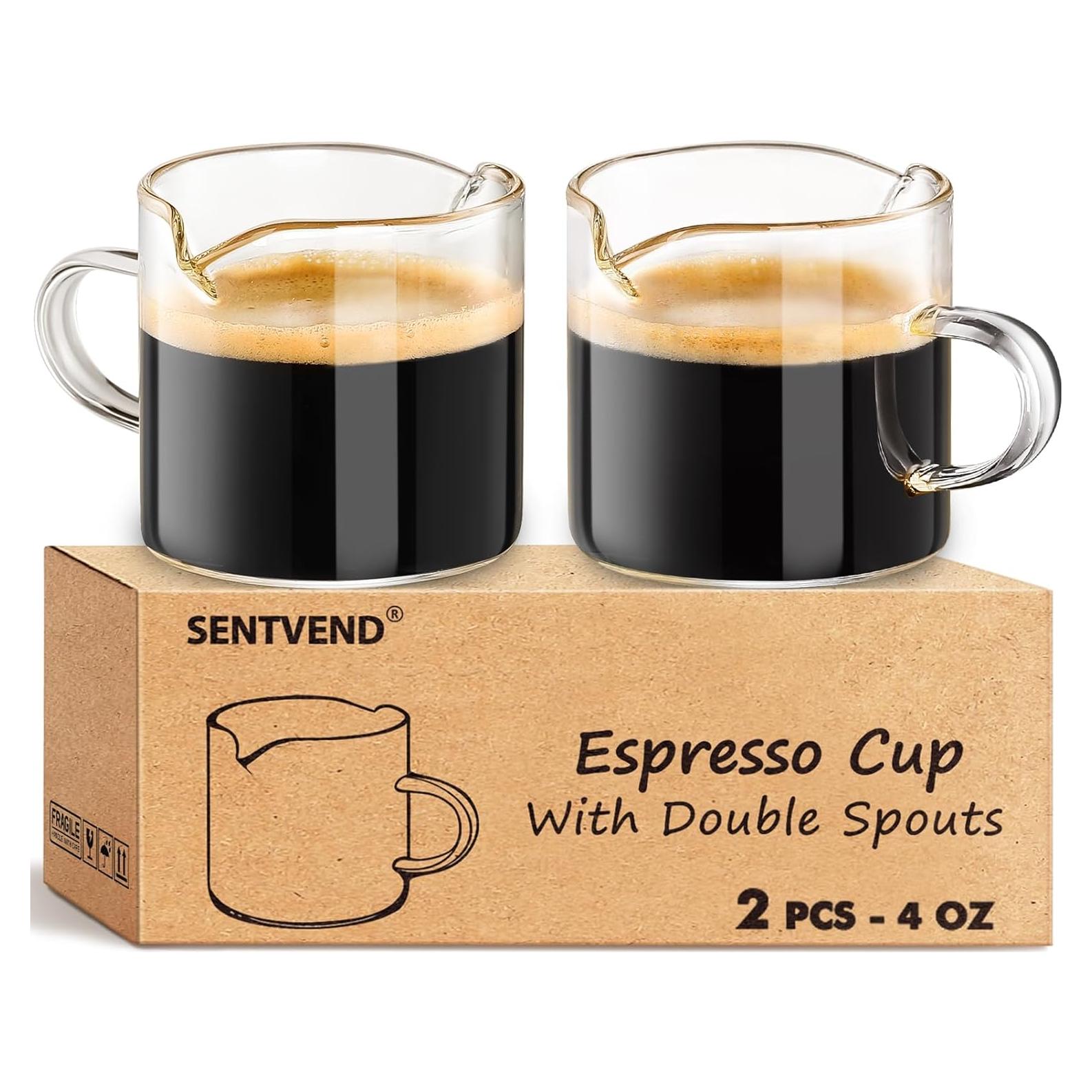 Juego de 2 Tazas de Espresso de Vidrio SENTVEND 113ml