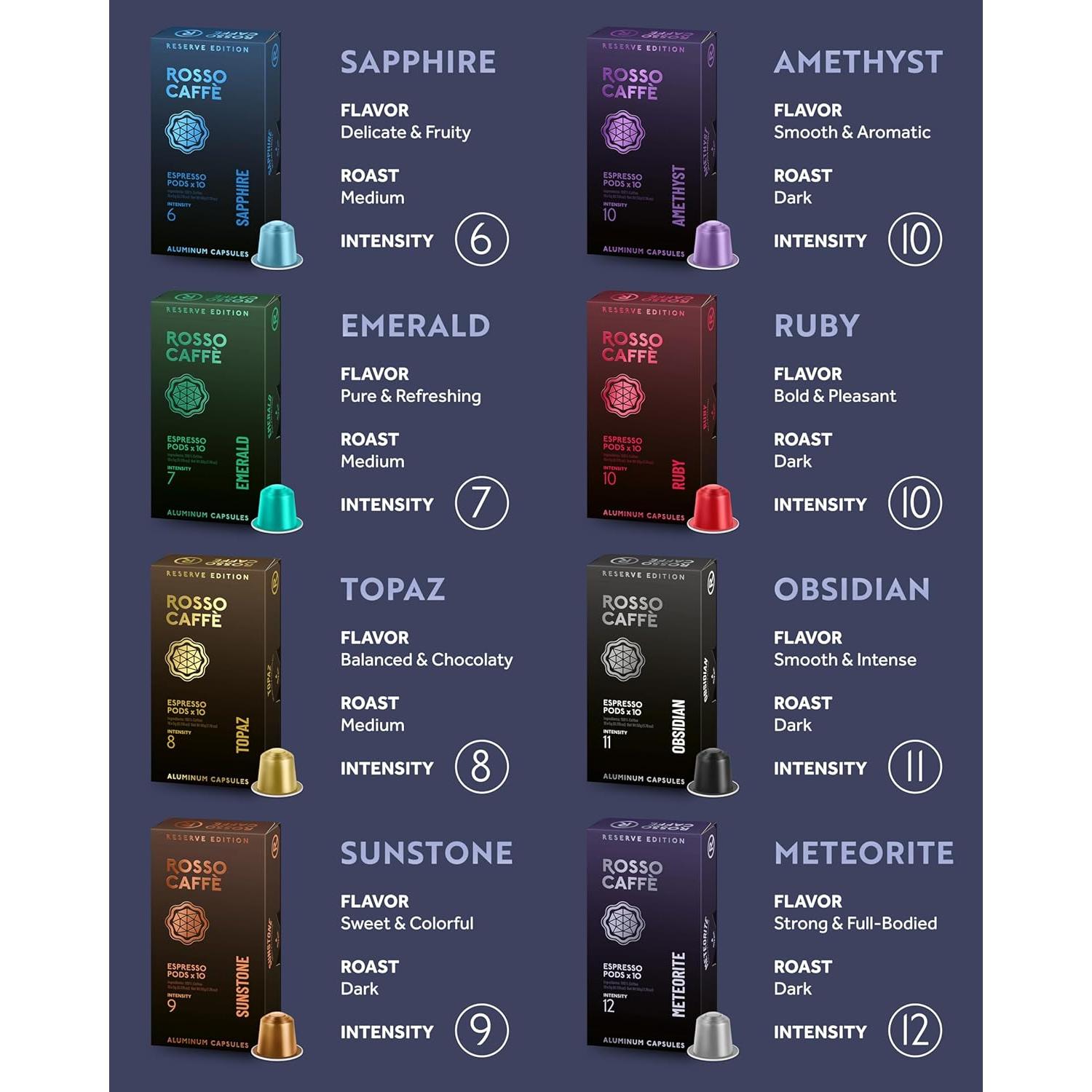 Cápsulas de Café Espresso Rosso Caffè, 160 Unidades, Compatibles Nespresso