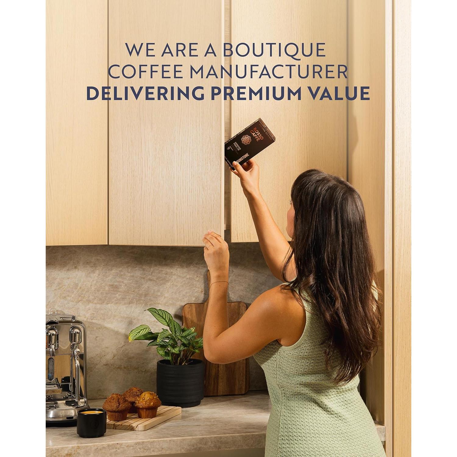 Cápsulas de Café Espresso Rosso Caffè, 160 Unidades, Compatibles Nespresso