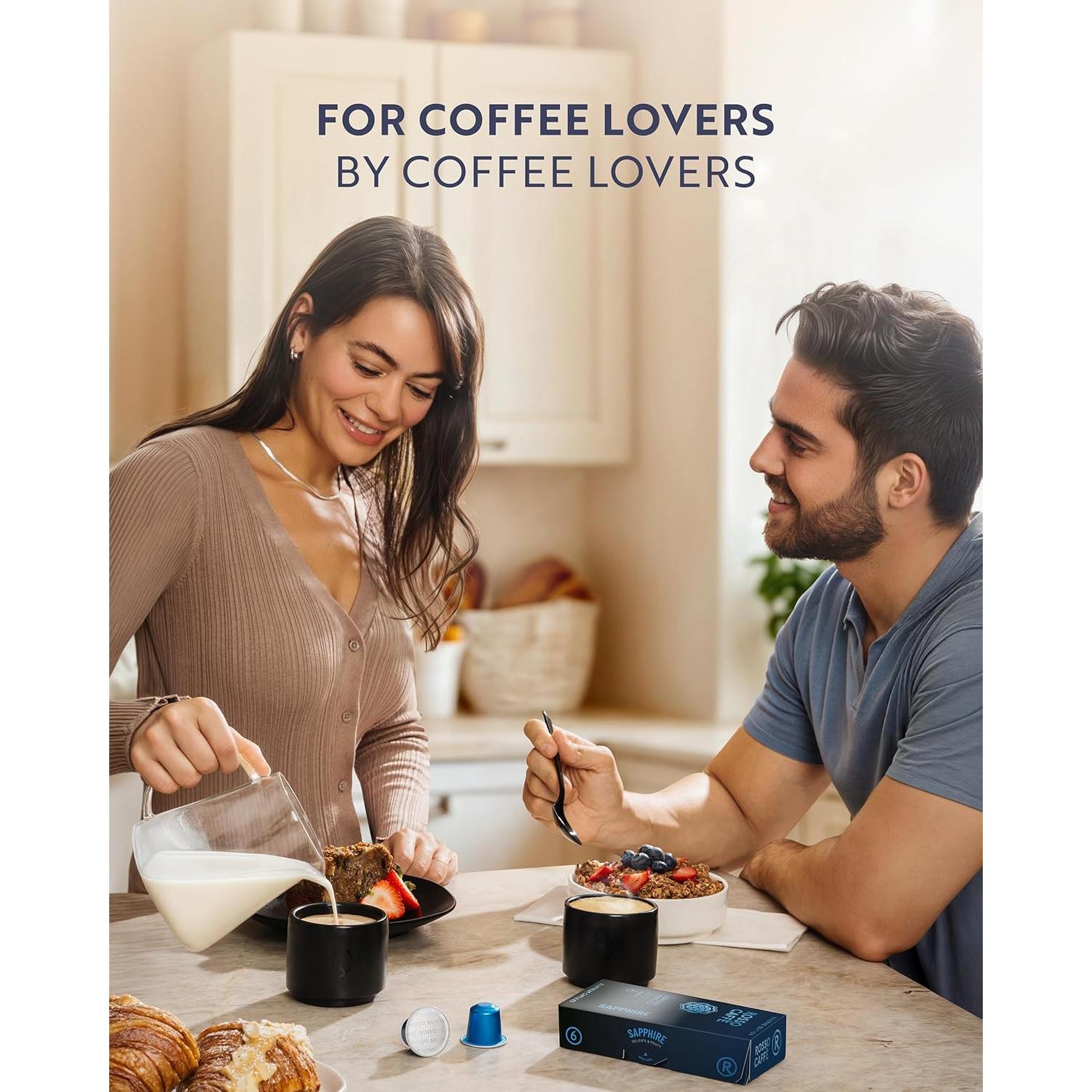 Cápsulas de Café Espresso Rosso Caffè, 160 Unidades, Compatibles Nespresso