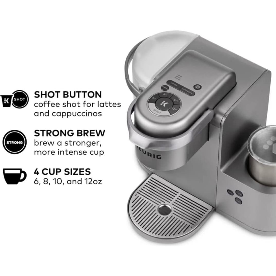 Cafetera Keurig K-Café C para Café, Latte y Cappuccino Niquel