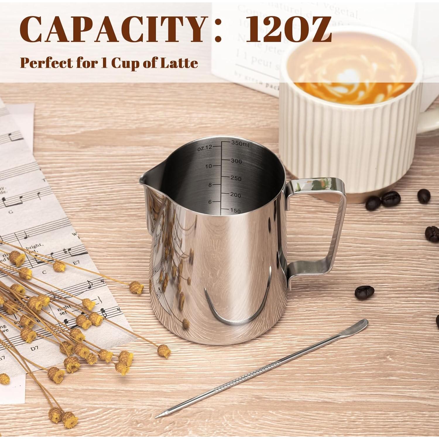 Jarra Espumadora de Leche Amrules 12oz Acero Inoxidable 304