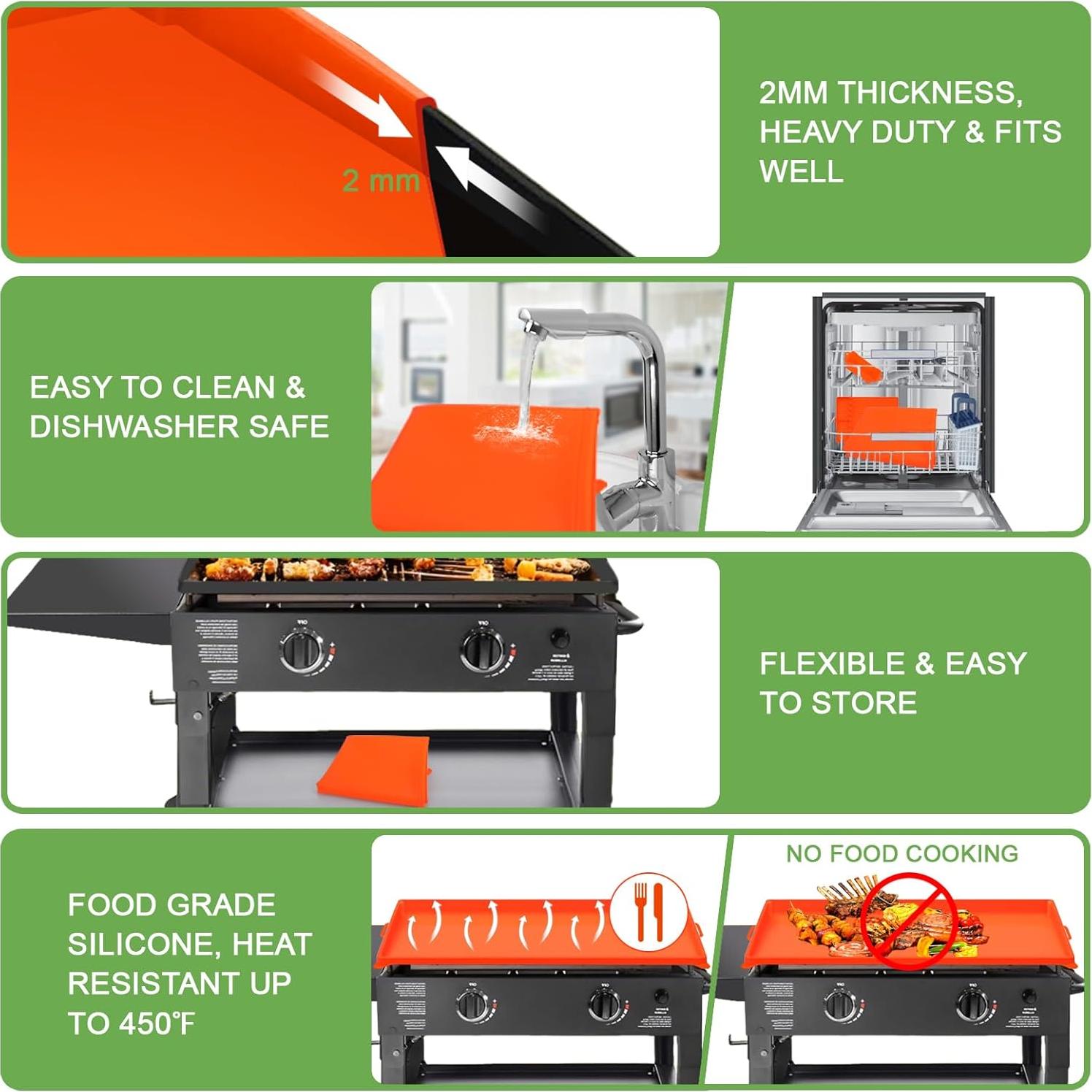 Cubierta de silicona para plancha Blackstone 36" - Juego de 3