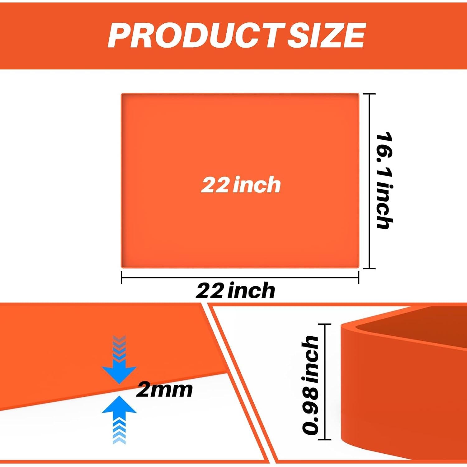 Cubierta de Silicona AndoBubblu para Plancha 22" Naranja