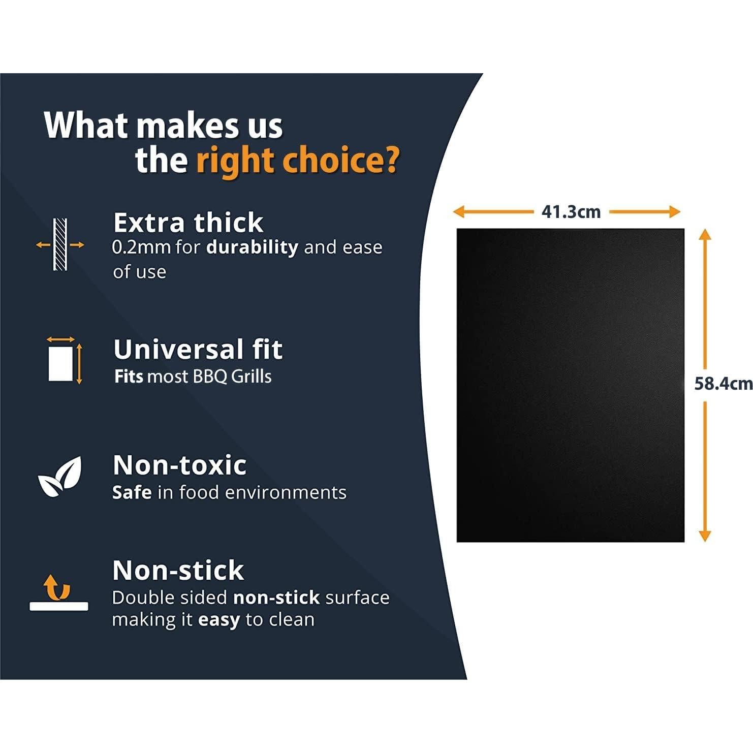 Linda's Essentials Extra Large Grill Mats for Outdoor Grill Mat (3 Pack) - Reusable Heat-Resistant Grilling Mats for Outdoor Grill, Non Stick Grill Matt, Easy Clean BBQ Mats for Outdoor Grills