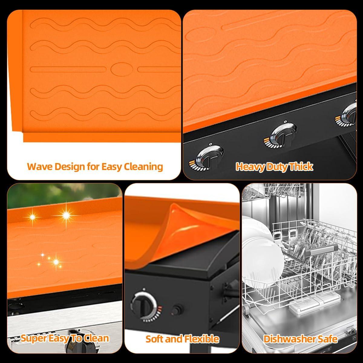 Alfombrilla de Silicona para Plancha Blackstone 36" Naranja