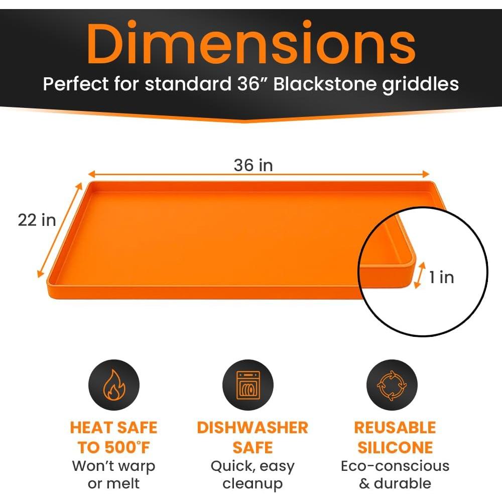 Mat de Silicona GriddleMATe 90x55 cm Naranja para Parrilla