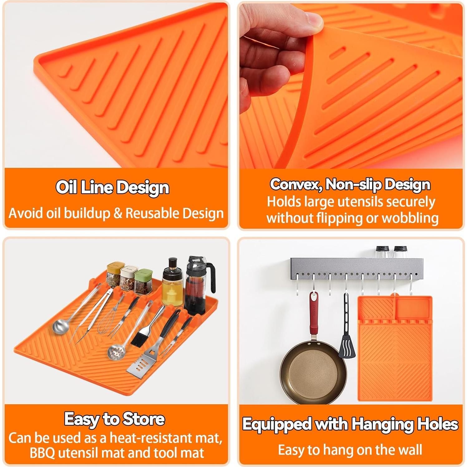Alfombrilla de Silicona para Parrilla Bakbarbe 40.6x29.2cm Naranja