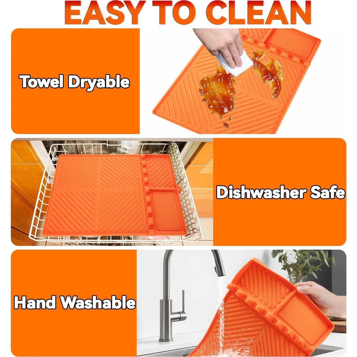 Alfombrilla de Silicona para Parrilla Bakbarbe 40.6x29.2cm Naranja