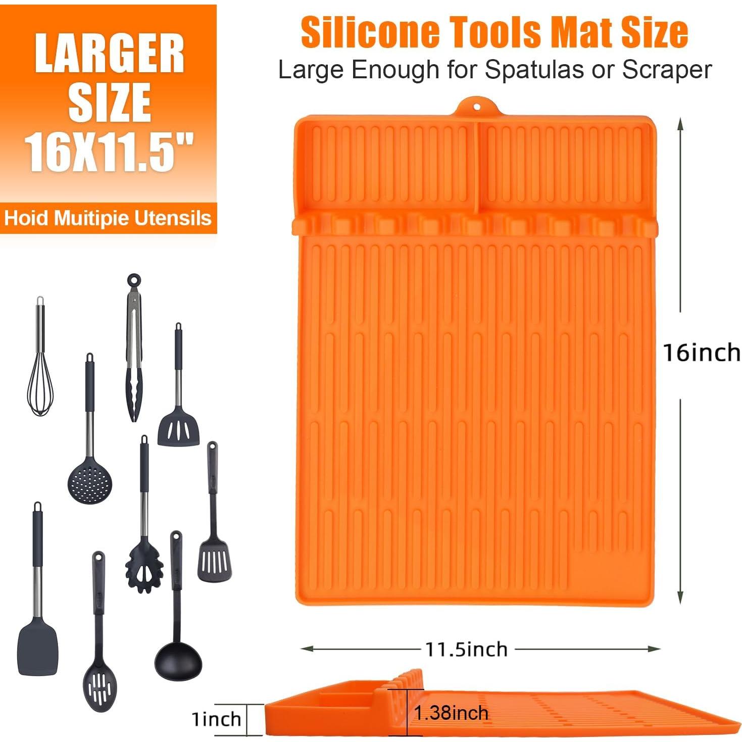 Alfombrilla de Silicona Resistente al Calor UDouliuy 40.6x29.2cm Naranja