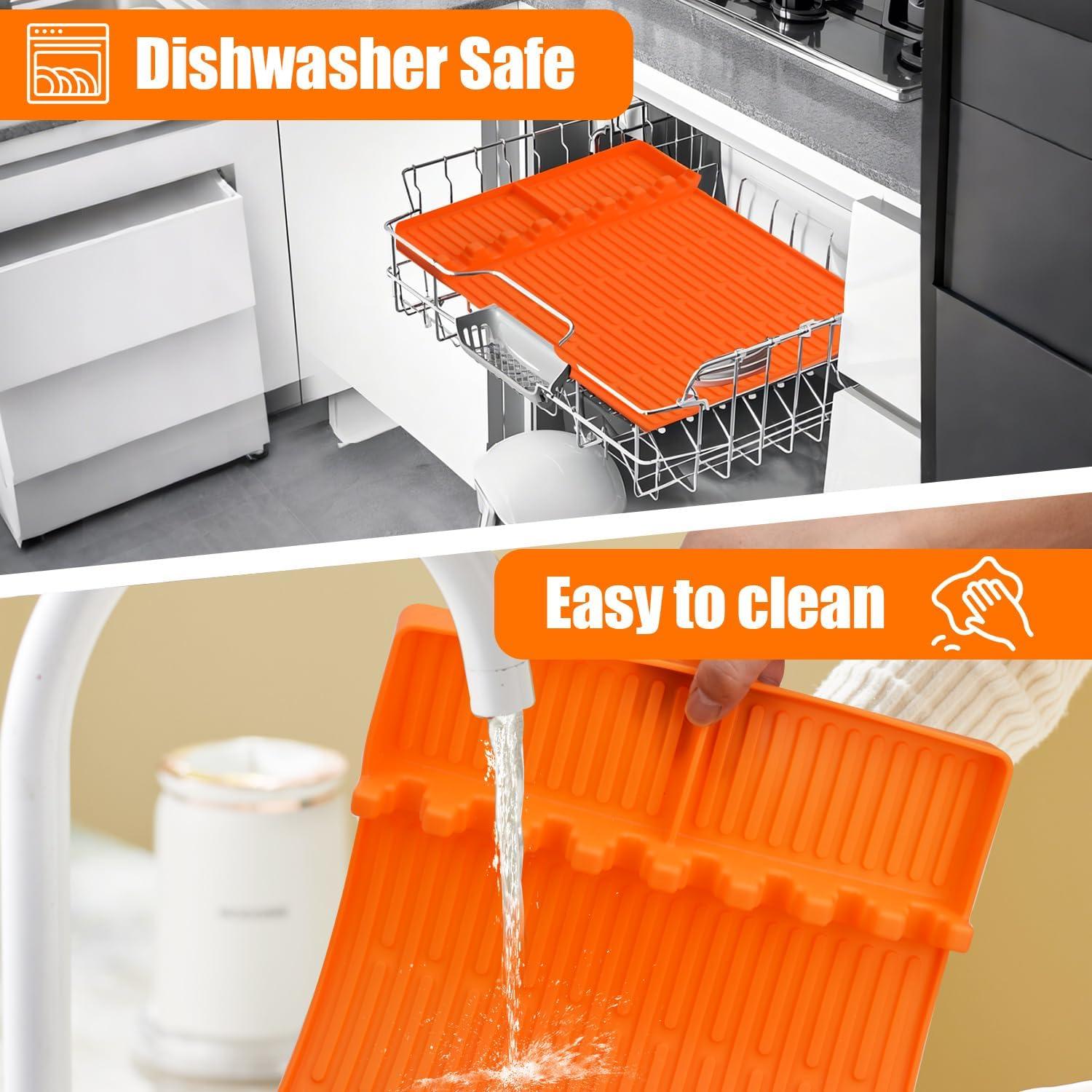 Alfombrilla de Silicona Resistente al Calor UDouliuy 40.6x29.2cm Naranja