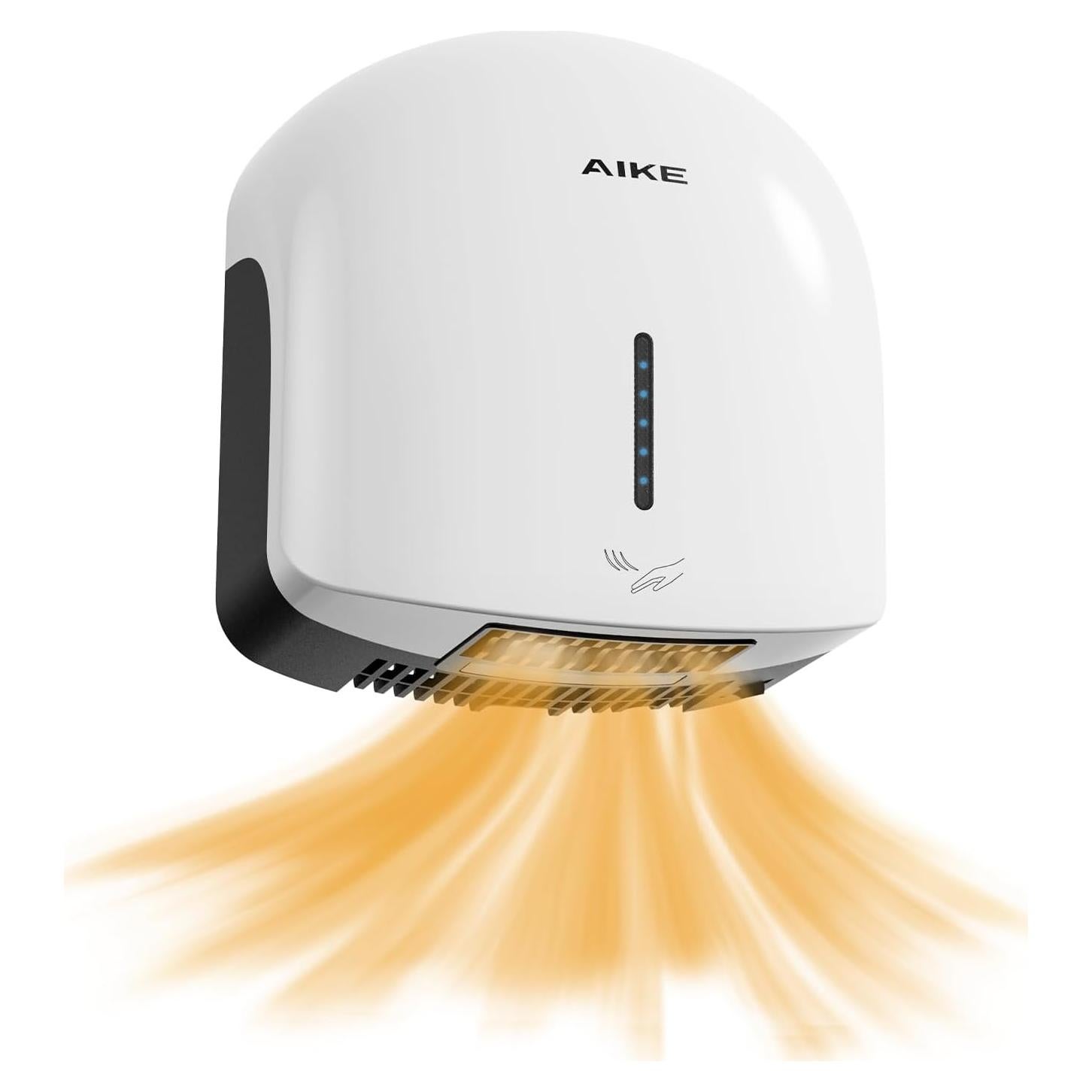 Secador de Manos AIKE AK2637 Blanco, Bajo Ruido, 1500W