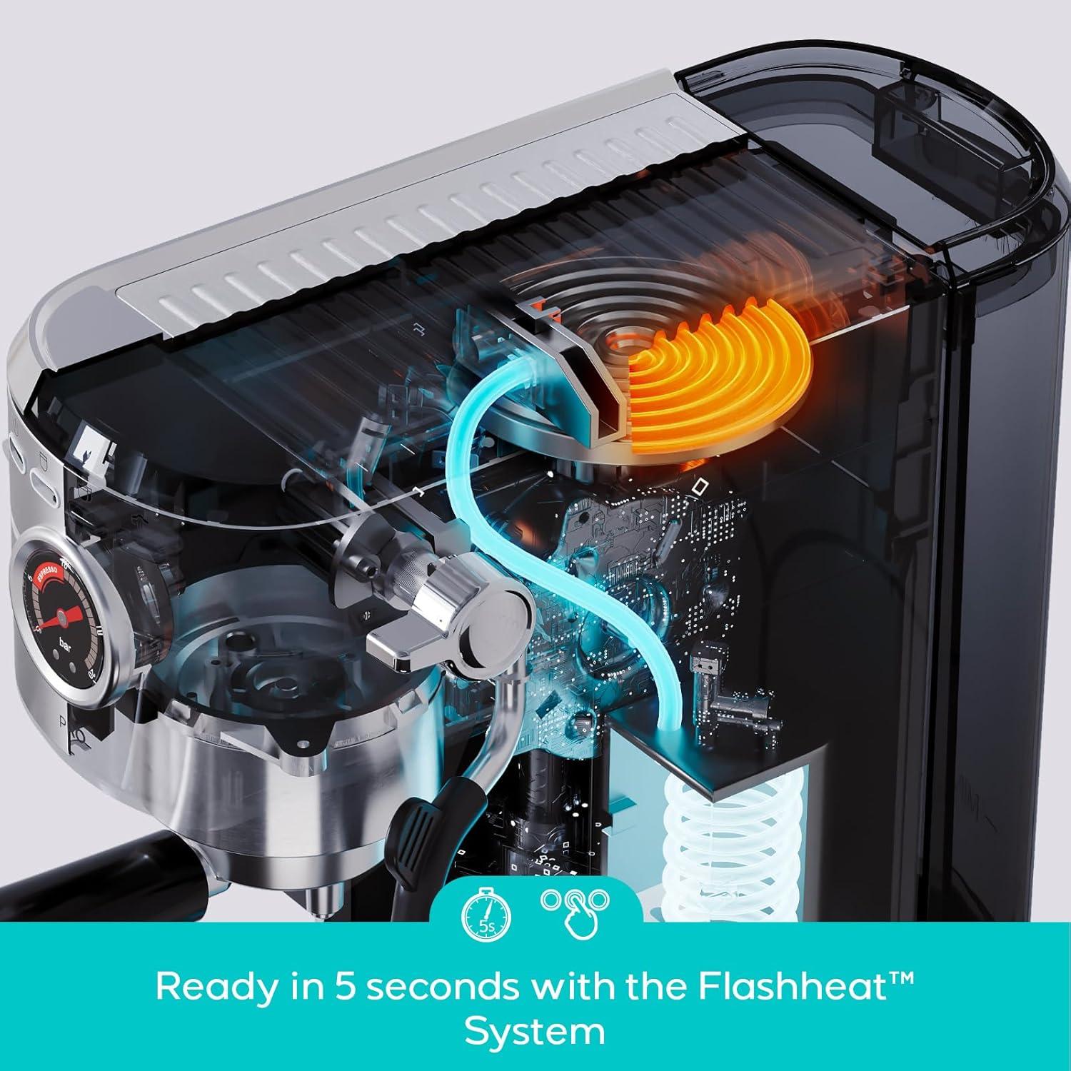 Máquina de Espresso CASABREWS 5418 Pro 20 Bar con Espumador