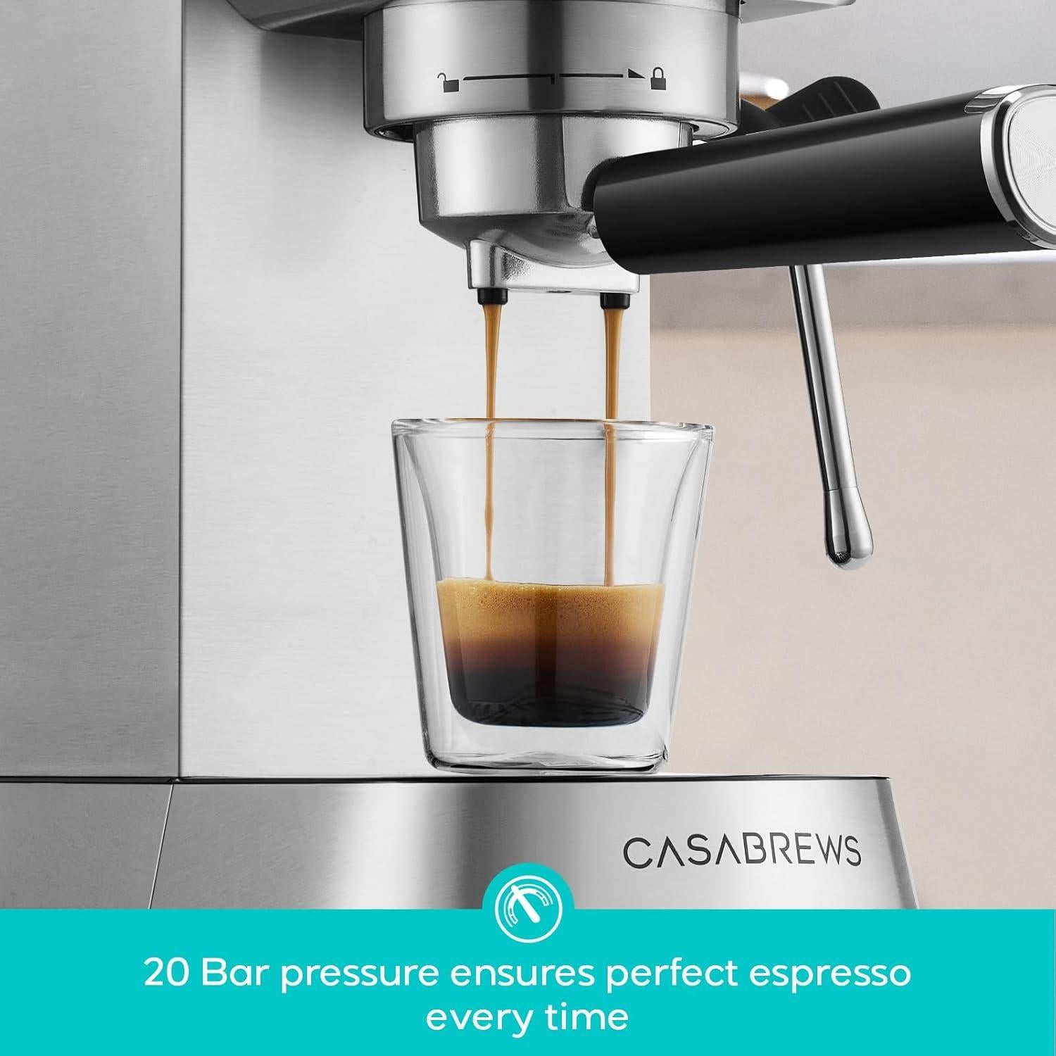 Máquina de Espresso CASABREWS 5418 Pro 20 Bar con Espumador