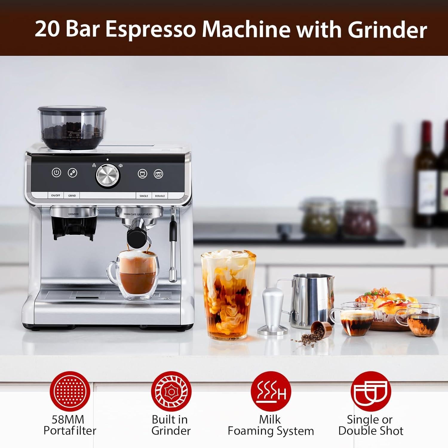 Máquina de Espresso Takywep EA816570 20 Bar 2.8L Acero Inoxidable