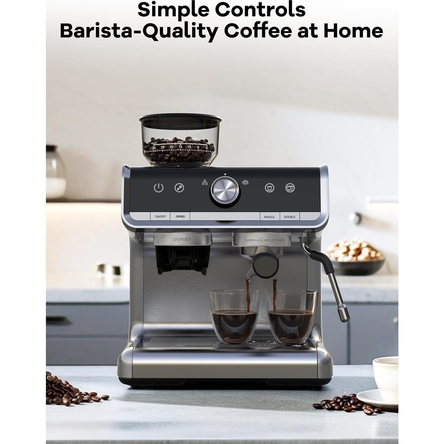 Máquina de Espresso Takywep SX-CB-KFJ 20 Bar 2.8L Gris Claro