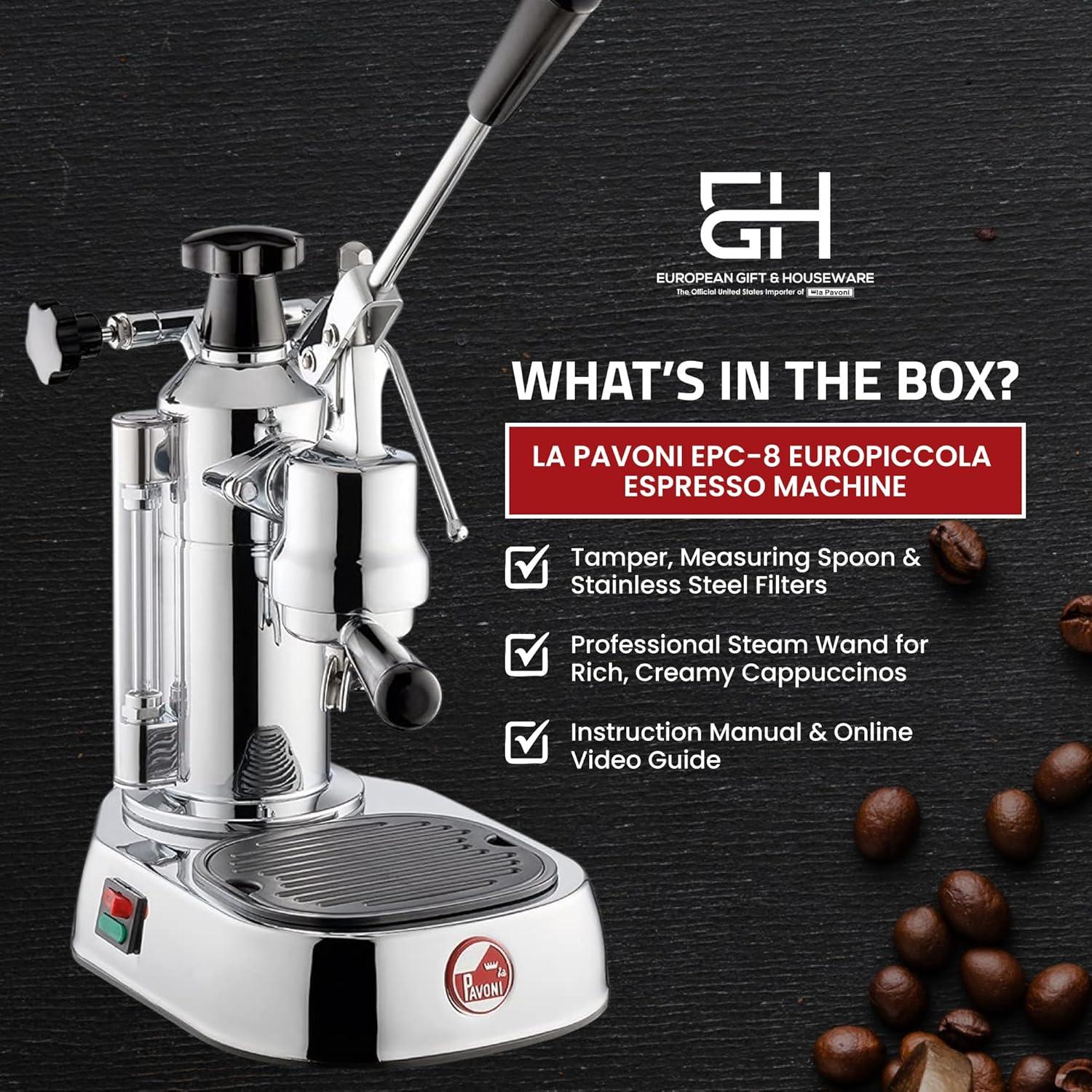 Máquina de Espresso Manual La Pavoni EPC-8 0.8L Cromo Plata