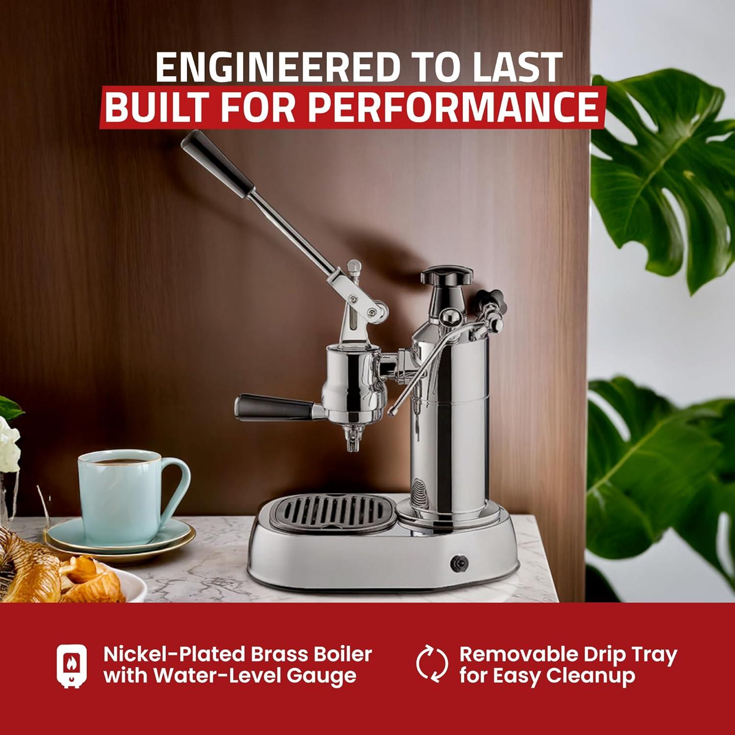 Máquina de Espresso Manual La Pavoni EPC-8 0.8L Cromo Plata