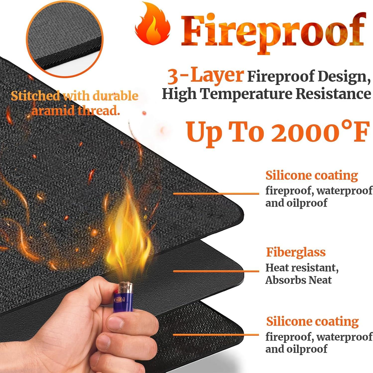 Alfombrilla para Parrilla Youlvy 91 x 76 cm Resistente al Fuego