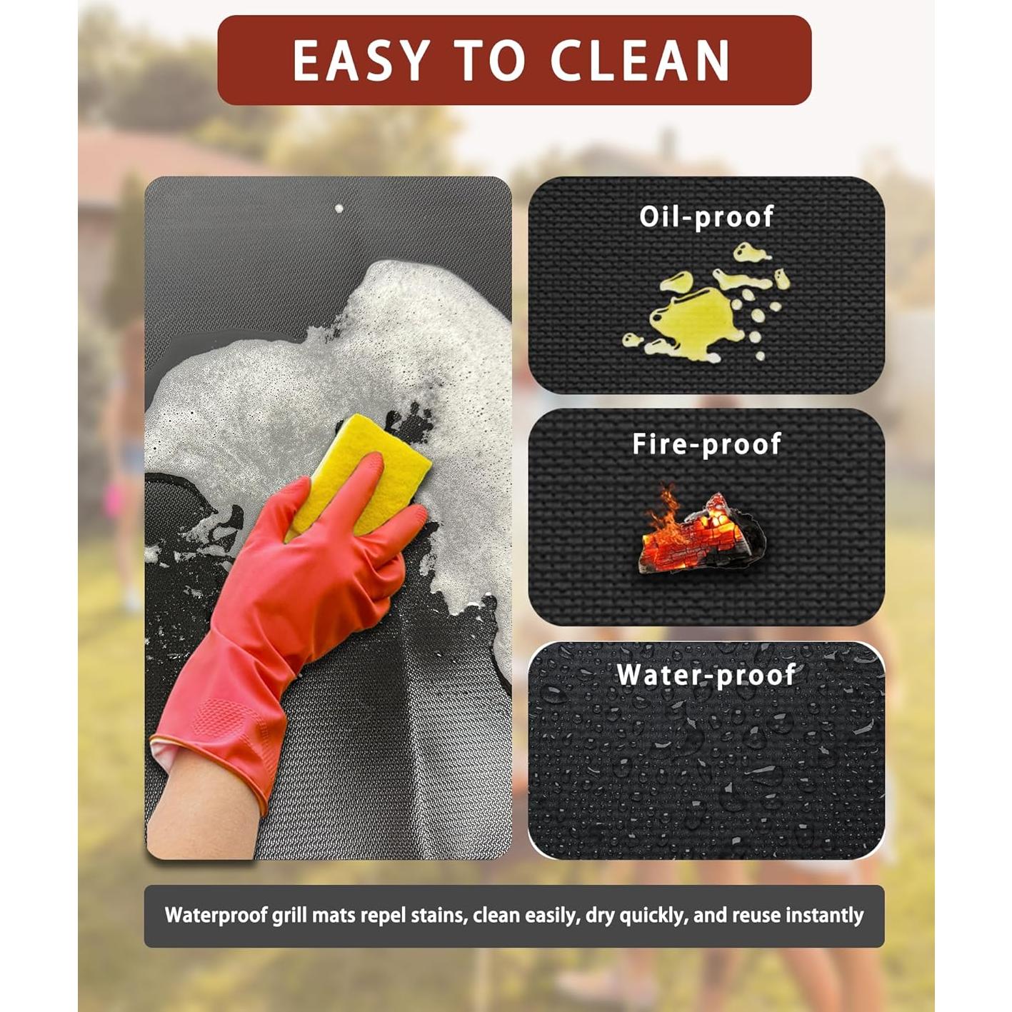 Juego de Parrilla JUIN: Alfombrilla Ignífuga y Guantes BBQ