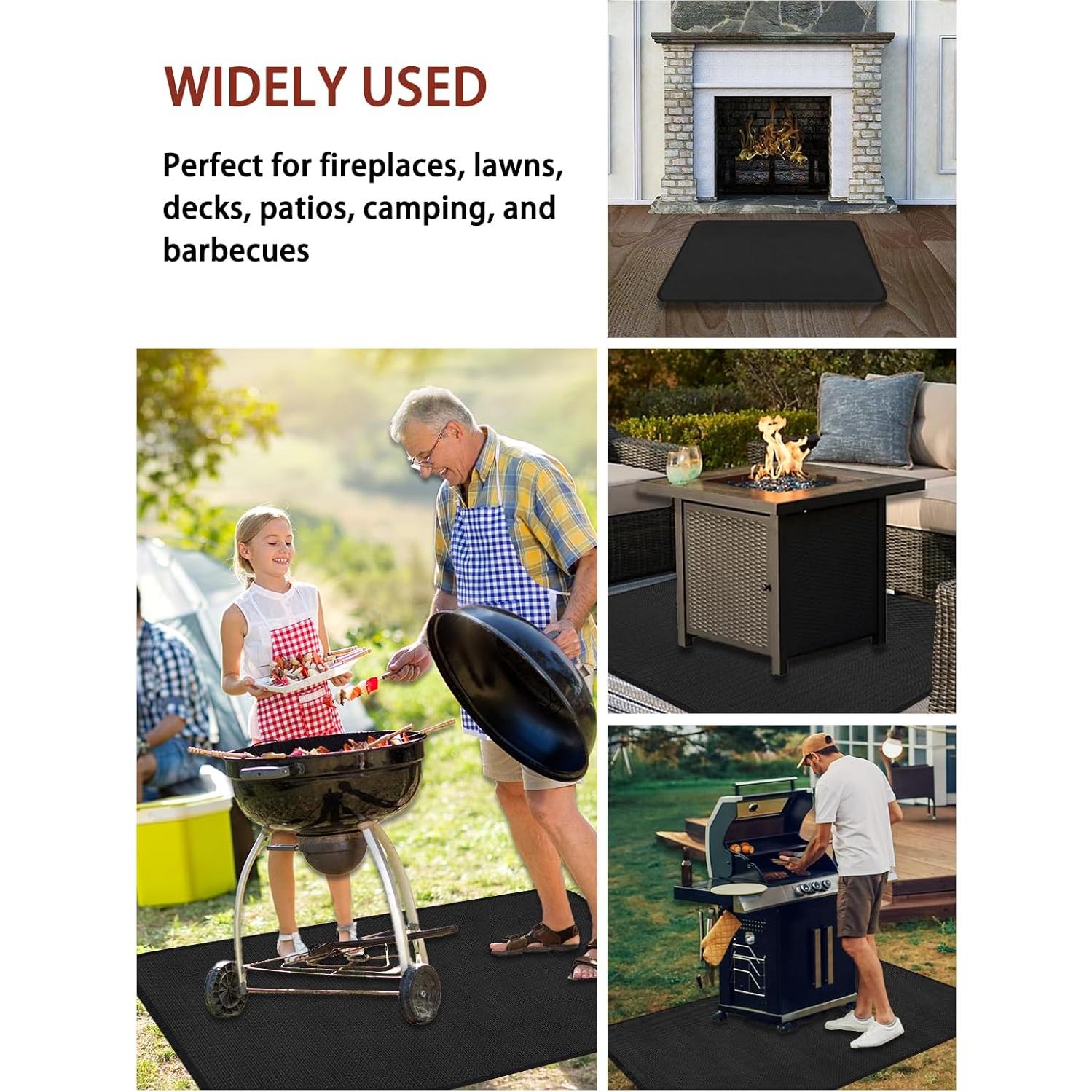 Juego de Parrilla JUIN: Alfombrilla Ignífuga y Guantes BBQ